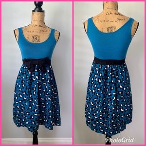 Betsey Johnson Blue Leopard Tunic Babydoll Dress